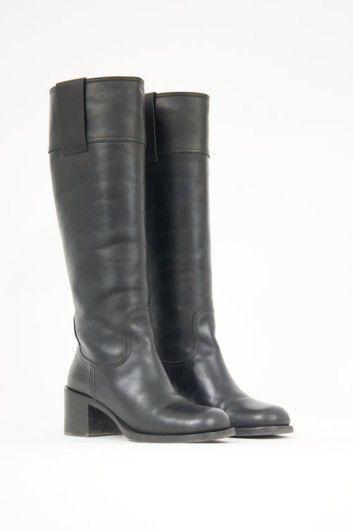 Miu Miu Leather Knee High Boot
