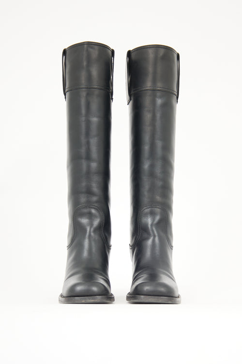 Miu Miu Leather Knee High Boot