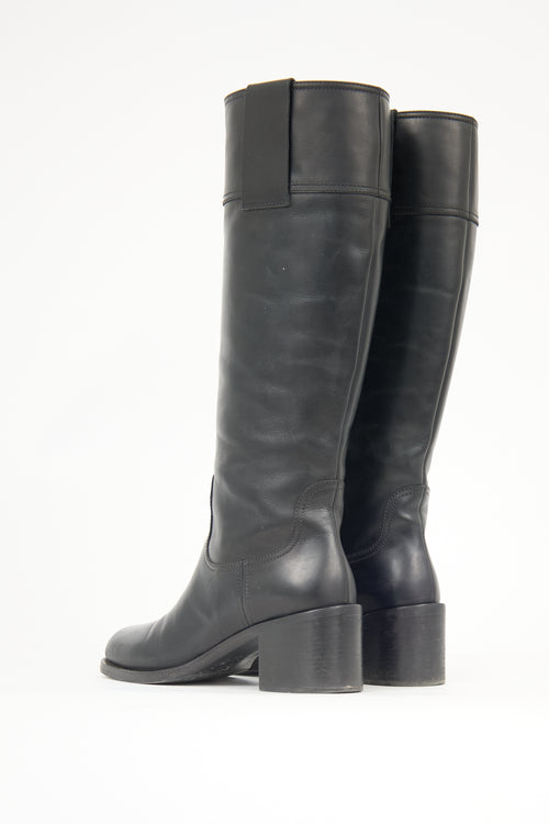 Miu Miu Leather Knee High Boot