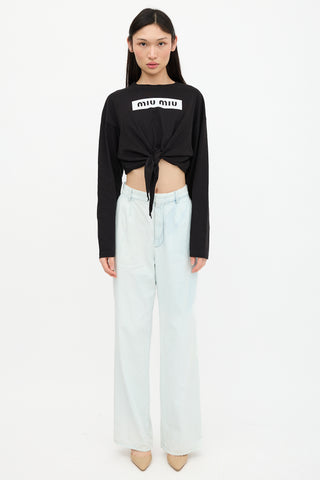 Miu Miu Logo Cropped Tie Top