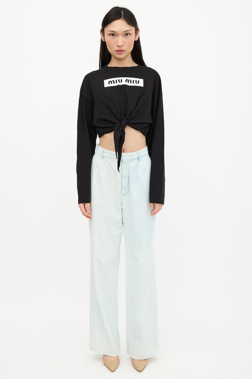 Miu Miu Logo Cropped Tie Top