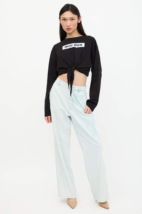 Miu Miu Logo Cropped Tie Top