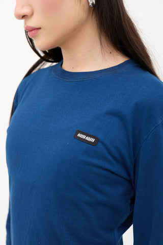 Miu Miu Logo Tab T-Shirt