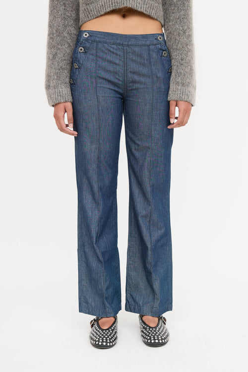 Miu Miu Chambray Straight Leg Pants