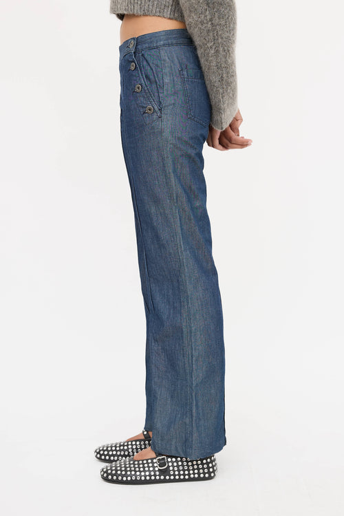 Miu Miu Chambray Straight Leg Pants