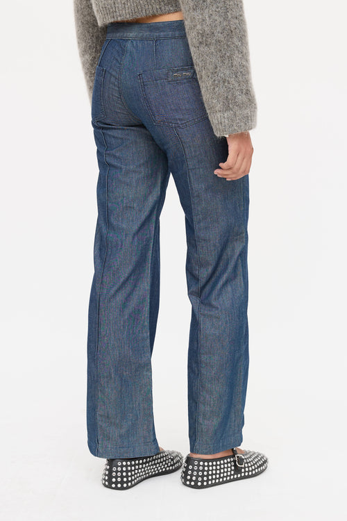 Miu Miu Chambray Straight Leg Pants