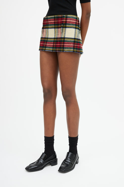 Miu Miu Multicolour Plaid Mini Skirt