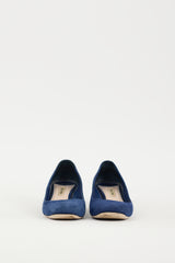 Miu Miu Navy & Silver Suede Jewel Pump