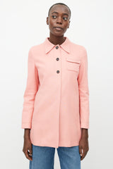 Miu Miu Pink Button Down Shirt Jacket