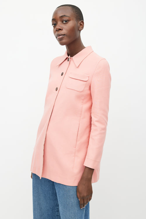 Miu Miu Pink Button Down Shirt Jacket