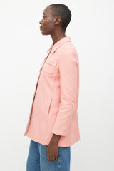 Miu Miu Pink Button Down Shirt Jacket