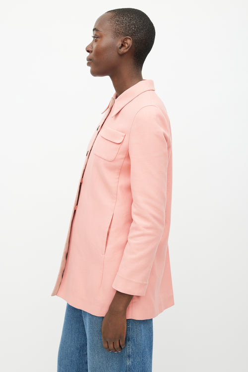 Miu Miu Pink Button Down Shirt Jacket