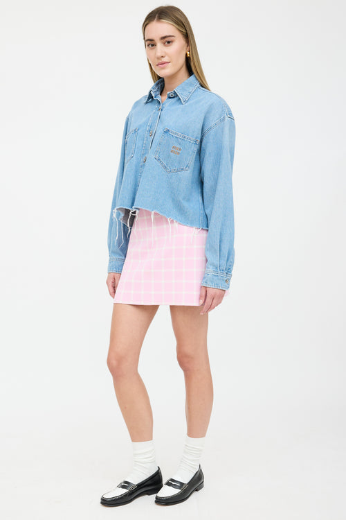 Miu Miu Windowpane Mini Skirt