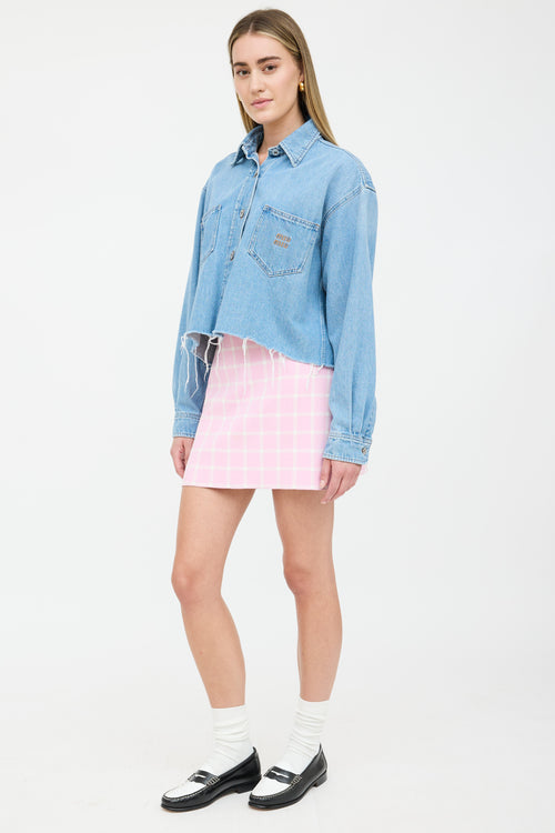 Miu Miu Windowpane Mini Skirt