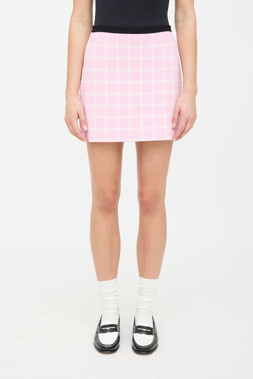 Miu Miu Windowpane Mini Skirt