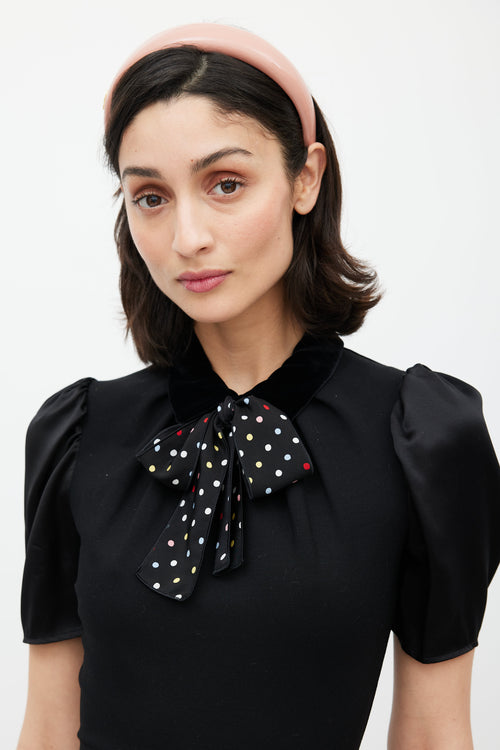 Miu Miu Pink & Gold Patent Leather Headband