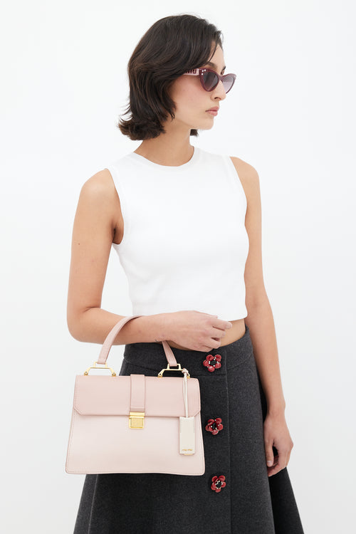 Miu Miu Pink Madras Leather Crossbody Bag
