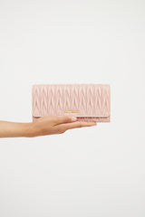 Miu Miu Pink Matelassé Wallet On Chain