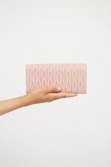 Miu Miu Pink Matelassé Wallet On Chain