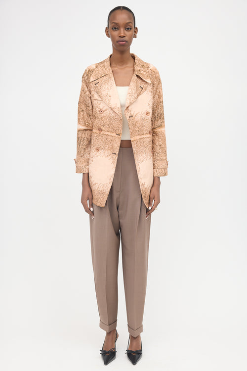 Miu Miu 2007 Silk Floral Belted Coat