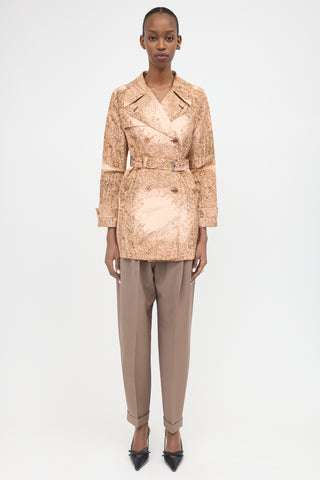 Miu Miu 2007 Silk Floral Belted Coat