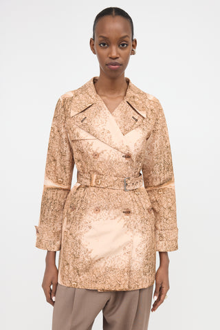 Miu Miu 2007 Silk Floral Belted Coat