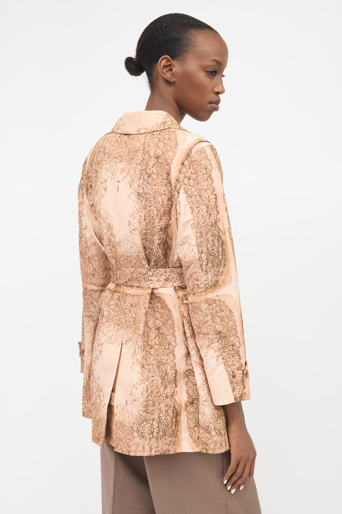 Miu Miu 2007 Silk Floral Belted Coat