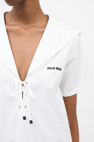 Miu Miu Poplin Sailor Mini Dress