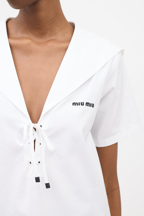Miu Miu Poplin Sailor Mini Dress