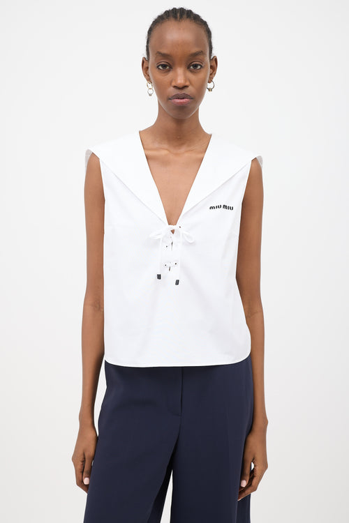 Miu Miu Poplin Sailor Top