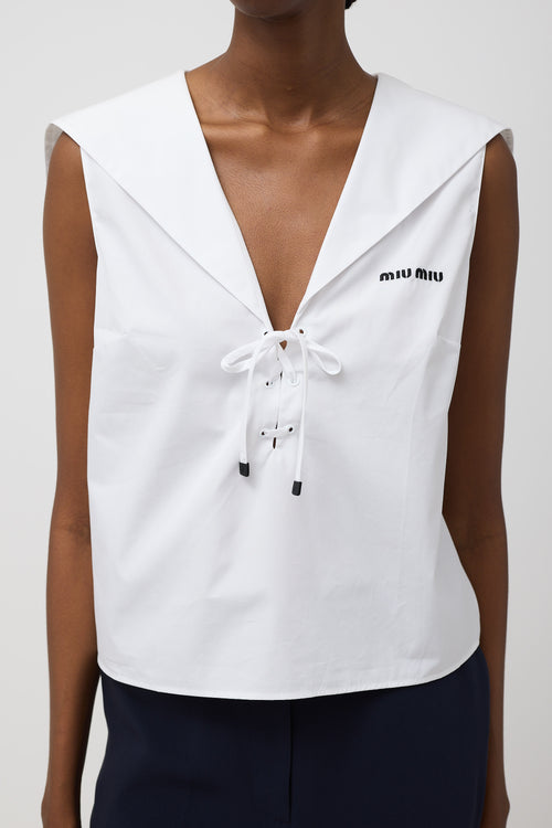 Miu Miu Poplin Sailor Top