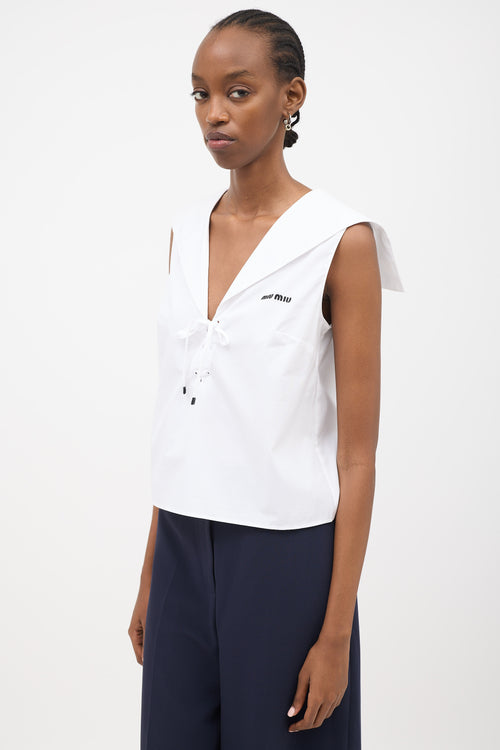 Miu Miu Poplin Sailor Top