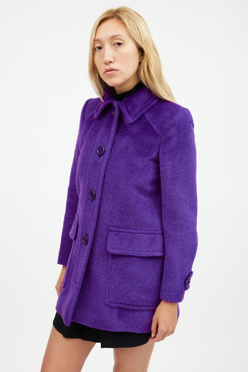 Miu Miu Purple Wool Coat
