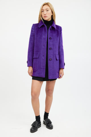 Miu Miu Purple Wool Coat