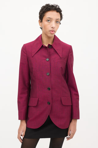 Miu Miu Purple Mohair & Wool Point Collar Blazer