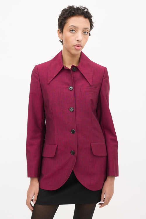 Miu Miu Purple Mohair & Wool Point Collar Blazer