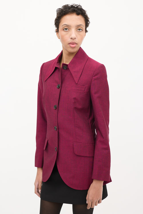 Miu Miu Purple Mohair & Wool Point Collar Blazer