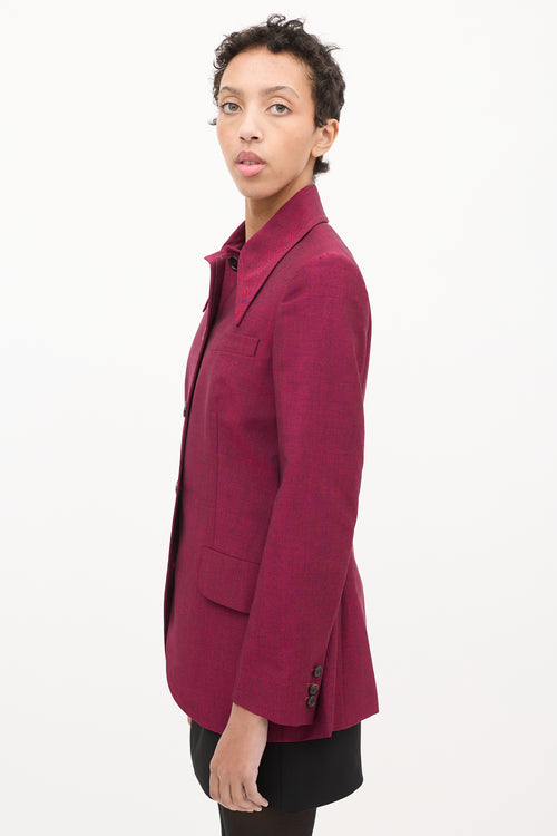 Miu Miu Purple Mohair & Wool Point Collar Blazer