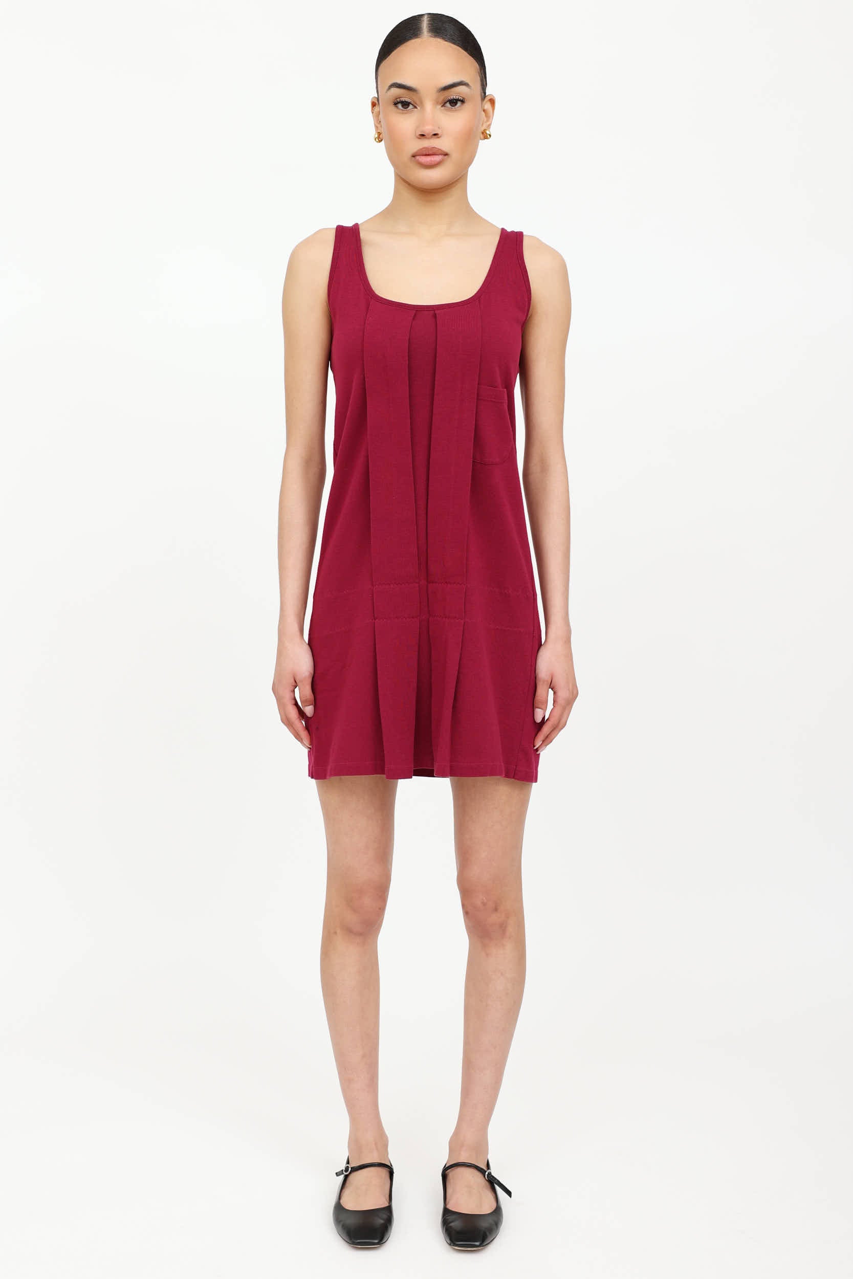 Miu Miu // Pleated Sleeveless Dress VSP Consignment Miu Miu // Pleated Sleeveless Dress VSP Consignment