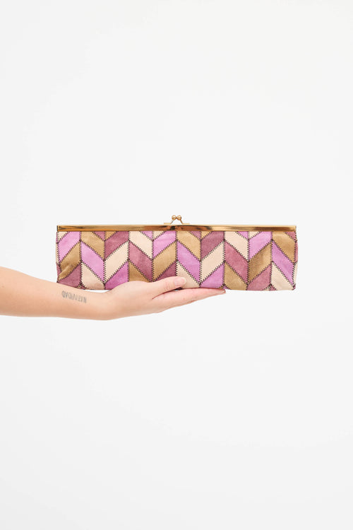 Miu Miu Suede Chevron Clutch