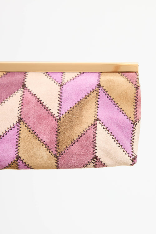 Miu Miu Suede Chevron Clutch