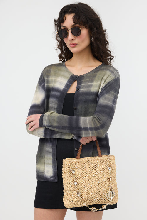 Miu Miu Raffia & Crystal Bag