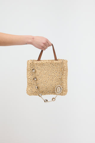 Miu Miu Raffia & Crystal Bag