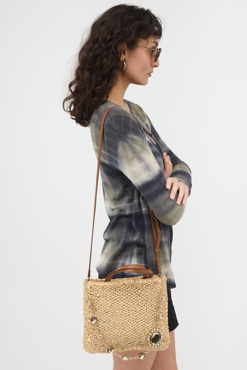 Miu Miu Raffia & Crystal Bag