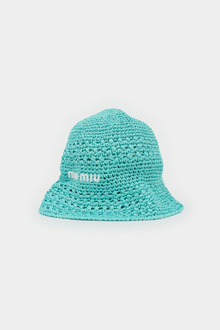 Miu Miu Raffia Logo Bucket Hat