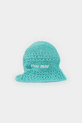 Miu Miu Raffia Logo Bucket Hat