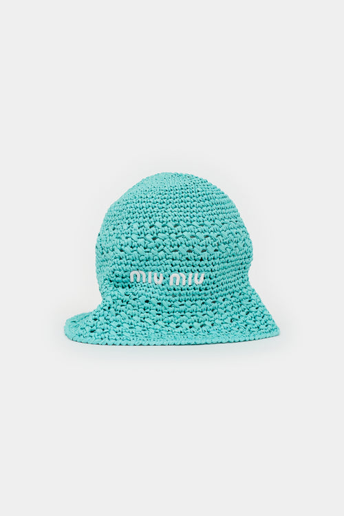 Miu Miu Raffia Logo Bucket Hat
