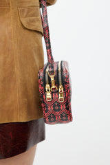 Miu Miu Red & Black Madras Camera Bag