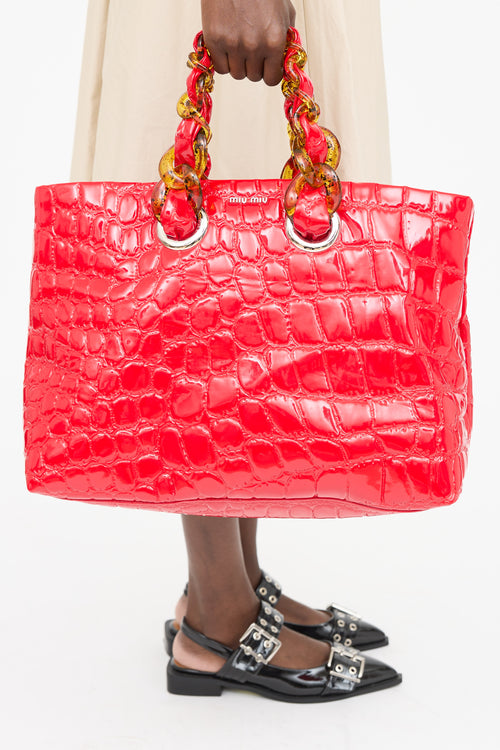 Miu Miu Patent Leather Tote Bag