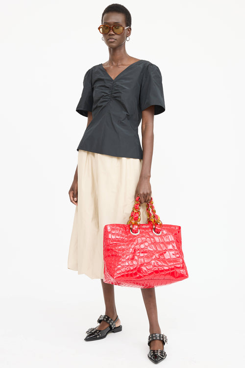 Miu Miu Patent Leather Tote Bag